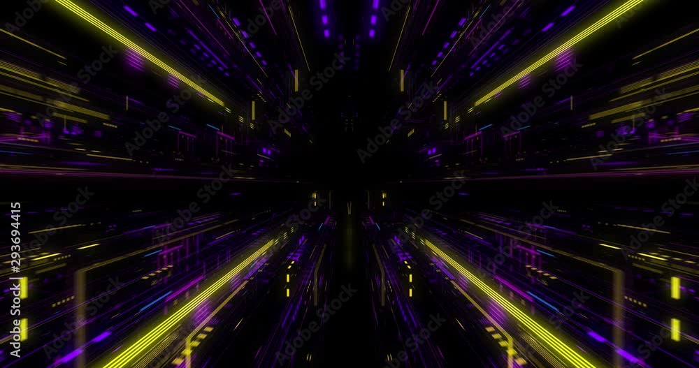 Quantum computer environment with digital technology concept, processing unit of an advanced Artificial intelligence. Flight through flow of digital information tunnel / cloud computing. 3D render Quantum computer environment with digital technology concept, processing unit of an advanced Artificial intelligence. Flight through flow of digital information tunnel / cloud computing. 3D render