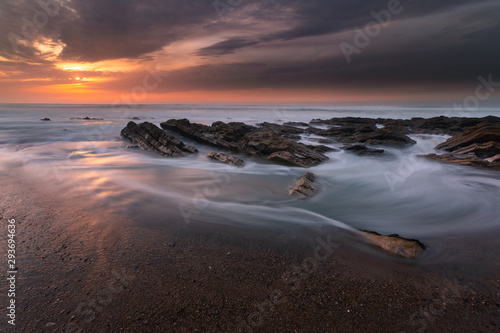 Sunset at Bidart's beach next to Biarritz, Basque Country.