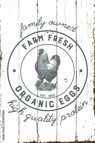 Vintage Farmhouse Organic Eggs Sign with Shiplap Design