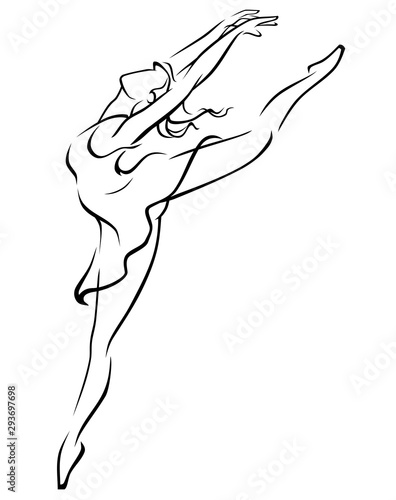Ballet Dancer Line Art