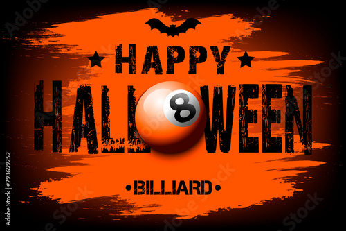Happy halloween and billiard ball