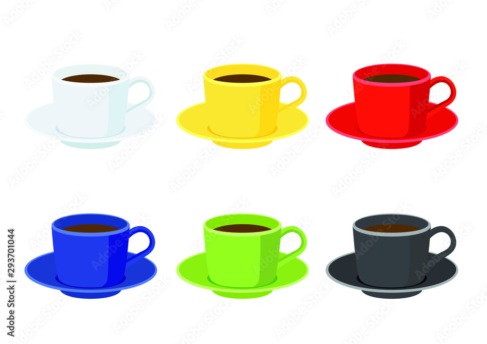 coffee cup on saucer on white background illustration vector coffee cup on saucer on white background illustration vector