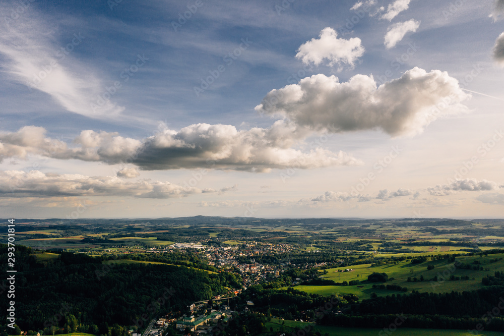 Fototapeta premium Aerial drone photography of giant mountains, Špindlerův Mlýn.