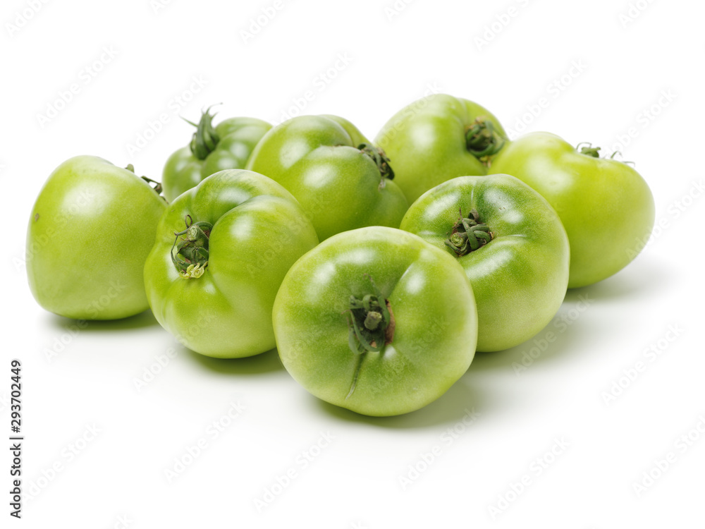fresh green tomato isolated on white background fresh green tomato isolated on white background