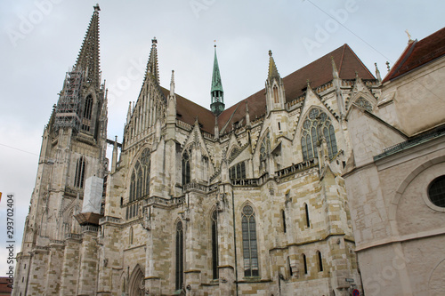 View of Regensburg Cathedral in Bavaria, Germany