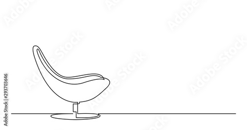 continuous line drawing of modern futuristic lounge chair