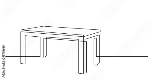 continuous line drawing of modern style coffee table