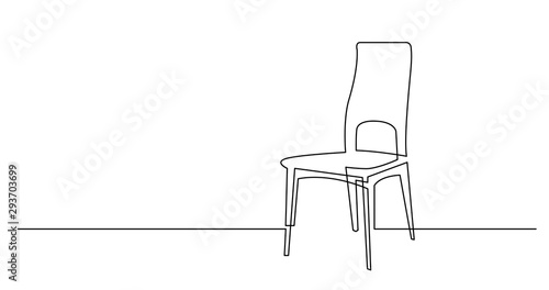 continuous line drawing of tall elegant dinner chair photo
