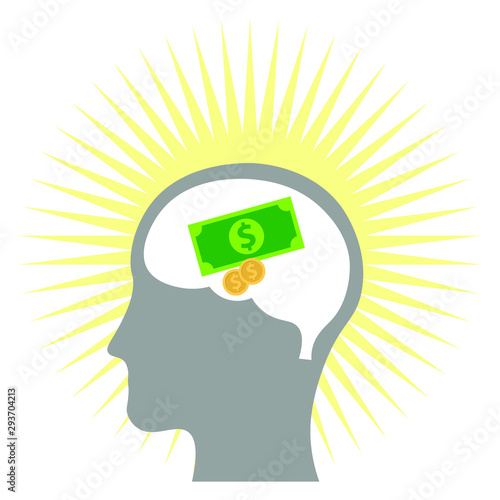The cult of money vector design. The pursuit of wealth illustration. Capitalism
