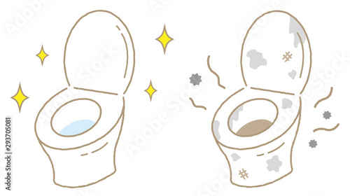 きれいなトイレと汚れたトイレ