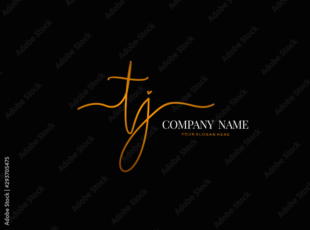 T J TJ Initial handwriting logo design with circle. Beautyful design handwritten logo for fashion, team, wedding, luxury logo. T J TJ Initial handwriting logo design with circle. Beautyful design handwritten logo for fashion, team, wedding, luxury logo.