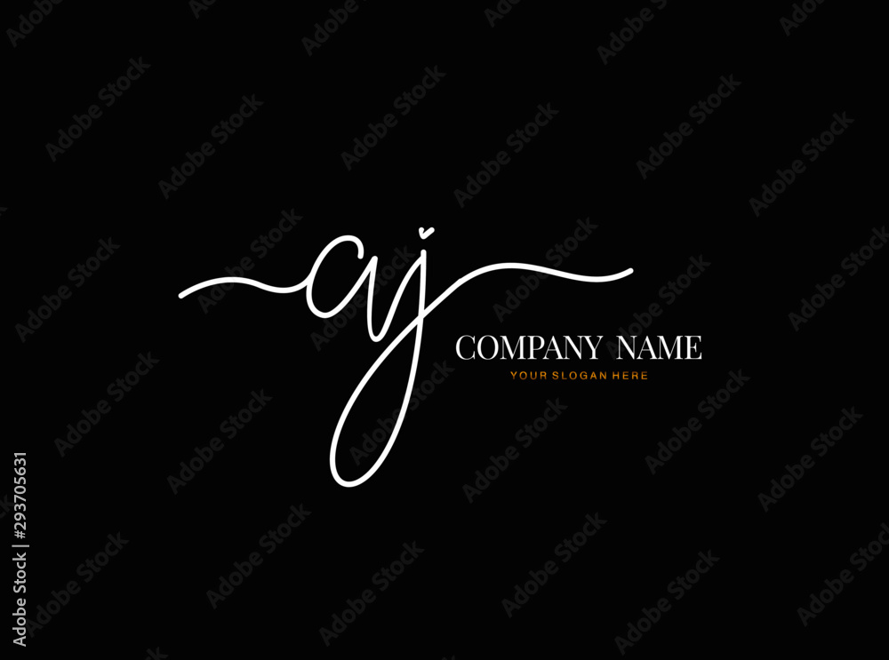 A J AJ Initial handwriting logo design with circle. Beautyful design handwritten logo for fashion, team, wedding, luxury logo. A J AJ Initial handwriting logo design with circle. Beautyful design handwritten logo for fashion, team, wedding, luxury logo.