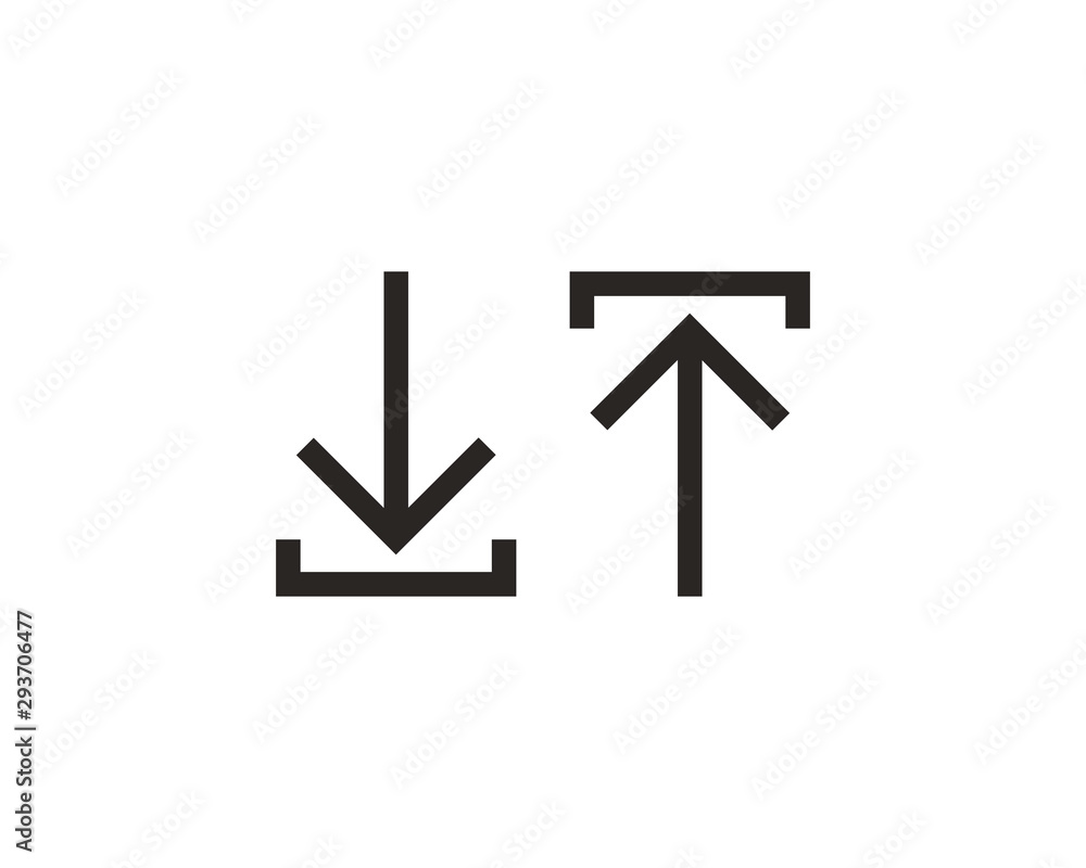 Upload and download icon symbol vector Upload and download icon symbol vector
