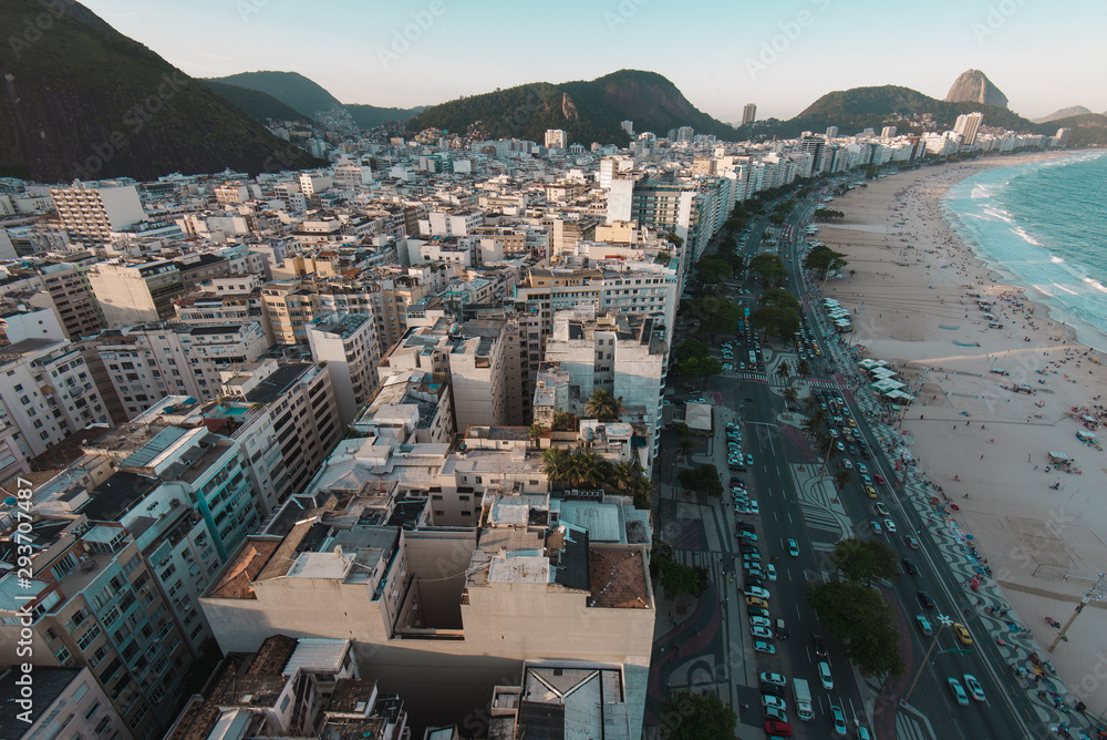 View of Buildings in Front of the Copacabana Beach in Rio de Janeiro