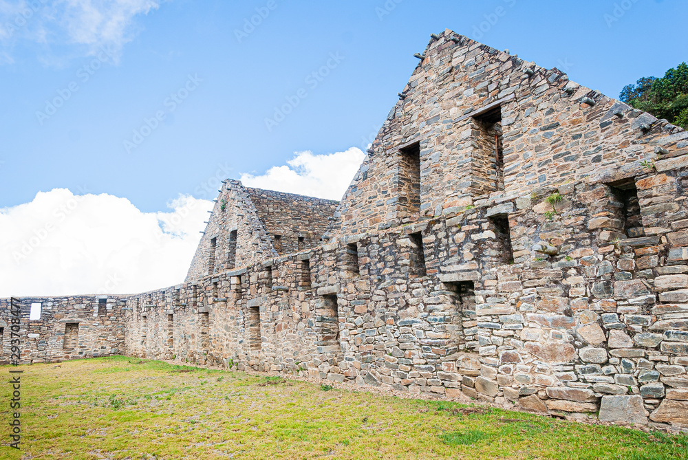 Inca´s buildings built with stone at Choquequirao city in Cusco, Perú.