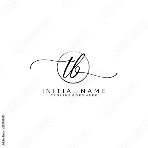 TB Initial handwriting logo with circle template vector.