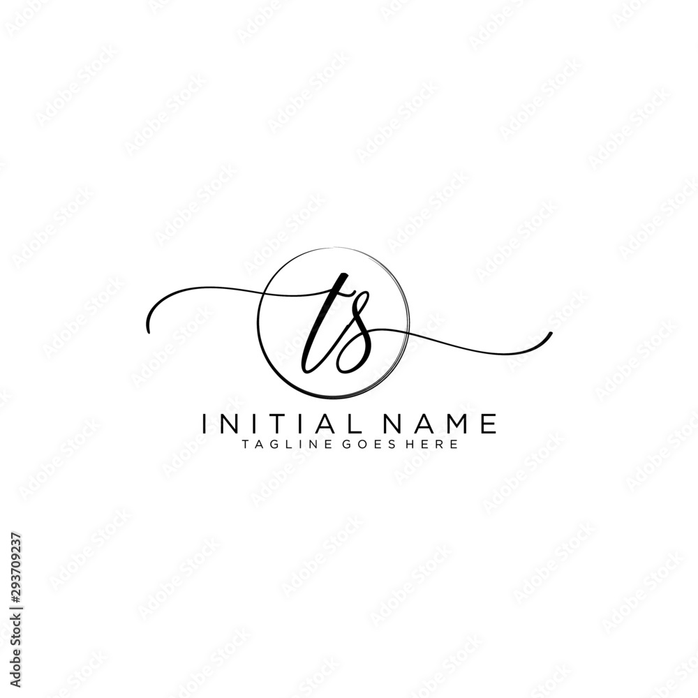 TS Initial handwriting logo with circle template vector. Stock Vector ...