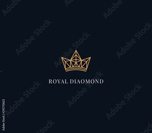 crown logo design element , diamond royal logo design template 
