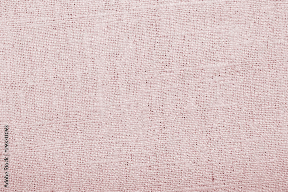 Fototapeta premium Fabric canvas natural linen pink texture for backgrounds