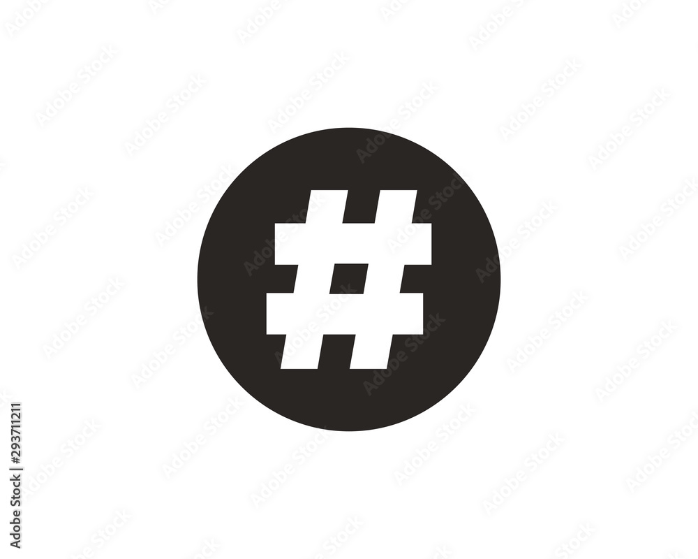 Obraz premium Hashtag icon symbol vector
