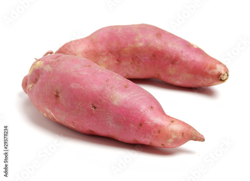sweet potatoes on the white background