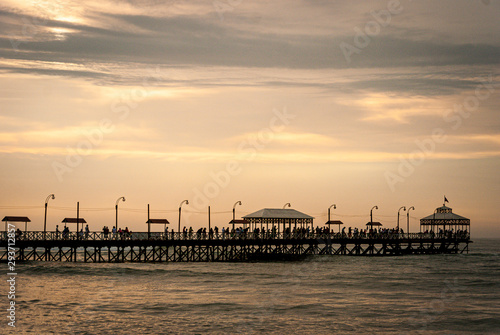 Viuw at the Huanchaco port and beach in Trujillo, Perú.