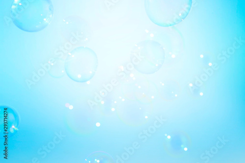 soap bubbles on a blue background