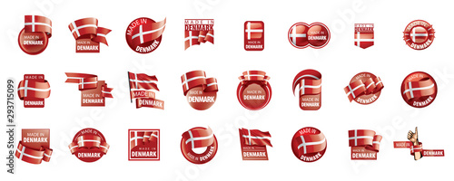 Denmark flag, vector illustration on a white background