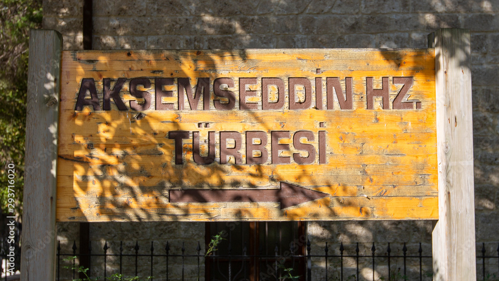 Bolu, Turkey, 29 September 2019: Goynuk, which is a historic district in the Bolu, Turkey. Tomb of Aksemsettin Hz.