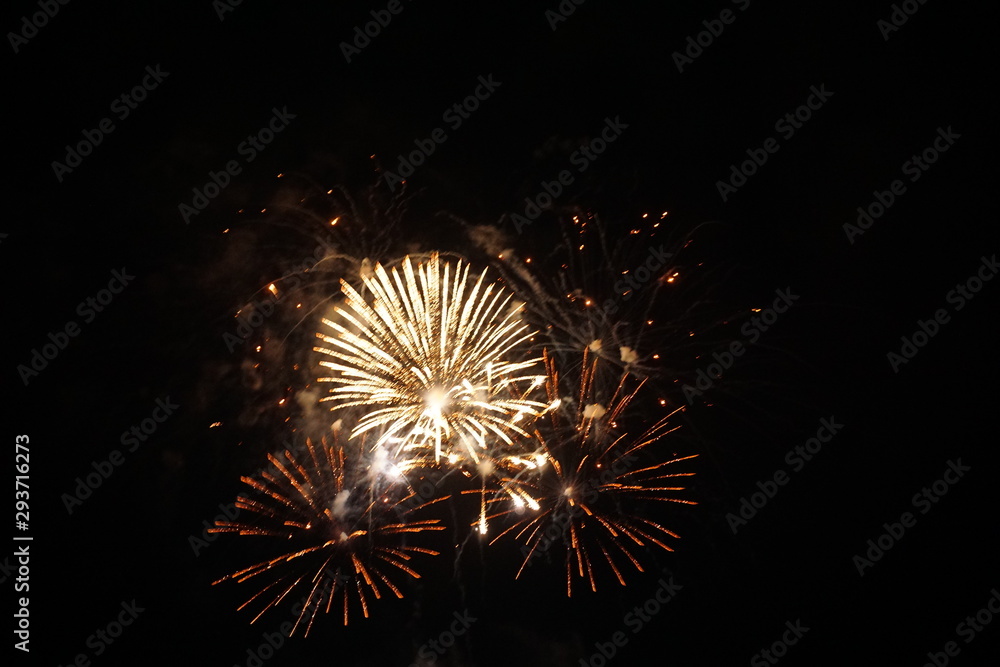 Obraz premium Abstract colored firework background,Fireworks light up the sky