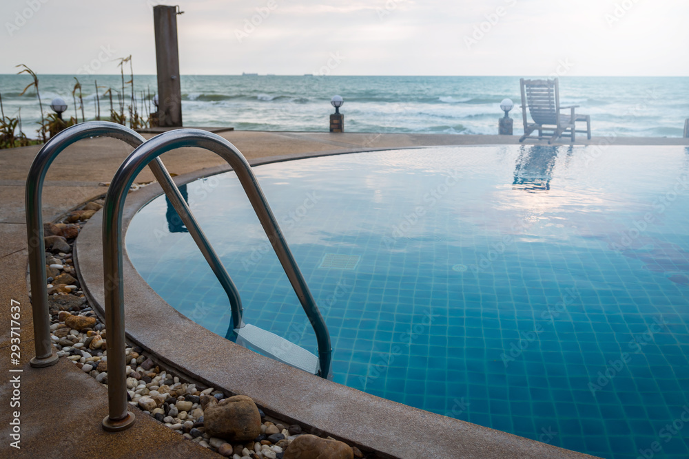 swiming pool with blue water