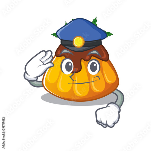 Police christmas pudding served on mascot plate
