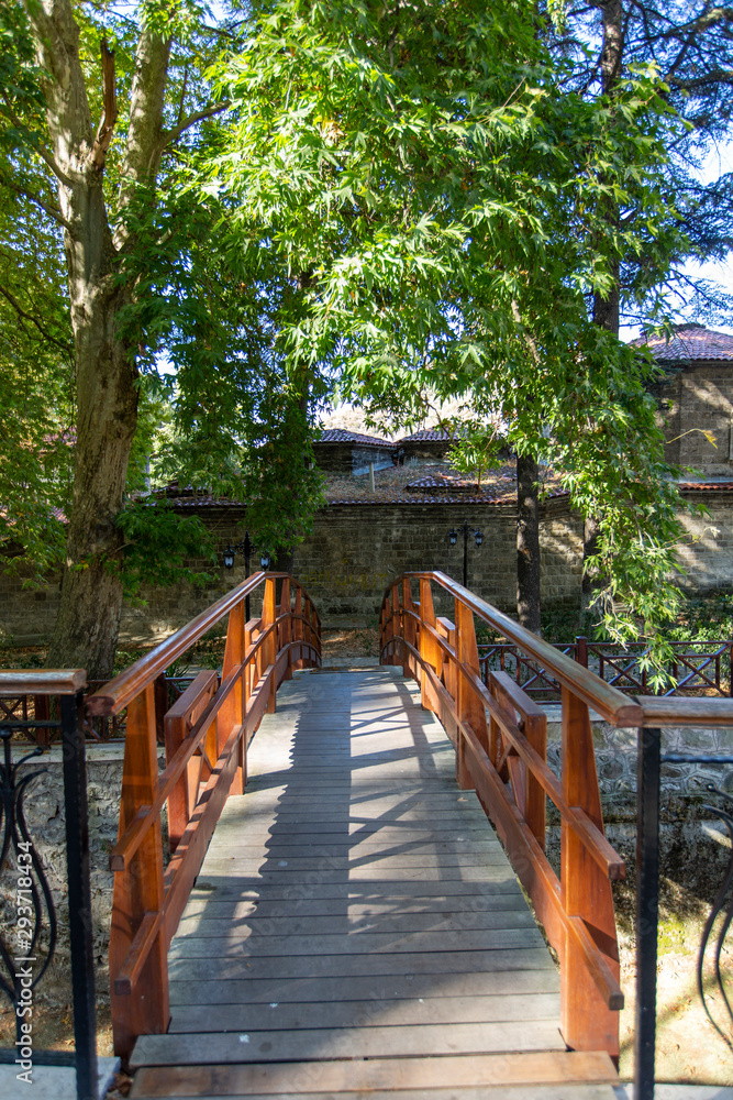 Bolu, Turkey, 29 September 2019: Goynuk, which is a historic district in the Bolu, Turkey. Bridge. Bolu, Turkey, 29 September 2019: Goynuk, which is a historic district in the Bolu, Turkey. Bridge.