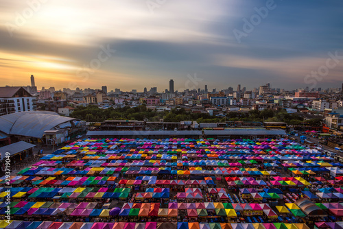 Photography Train night market in Bangkok