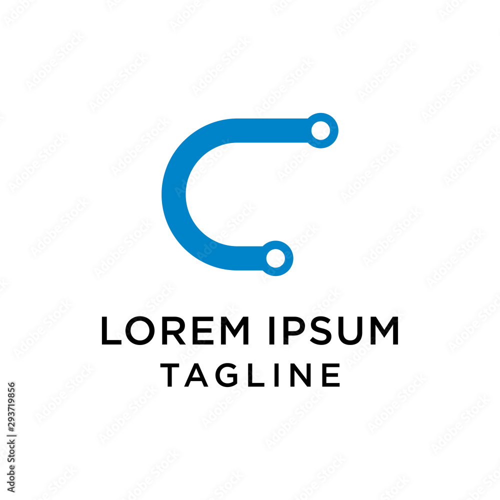 Initial C Tech Logo Design Template Vector Initial C Tech Logo Design Template Vector