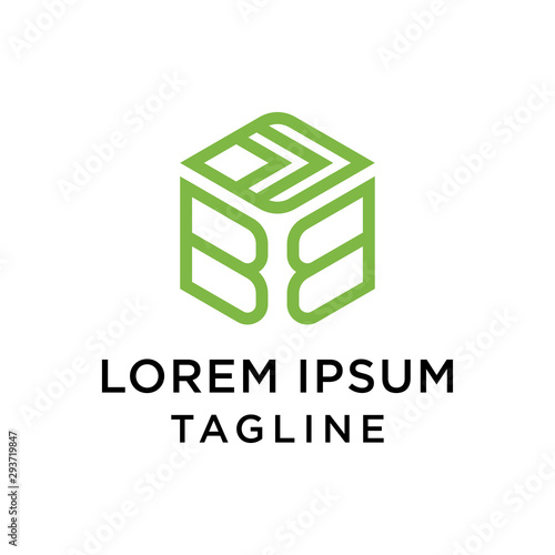 Initial BB Leaf Hexagon Logo Design template Vector