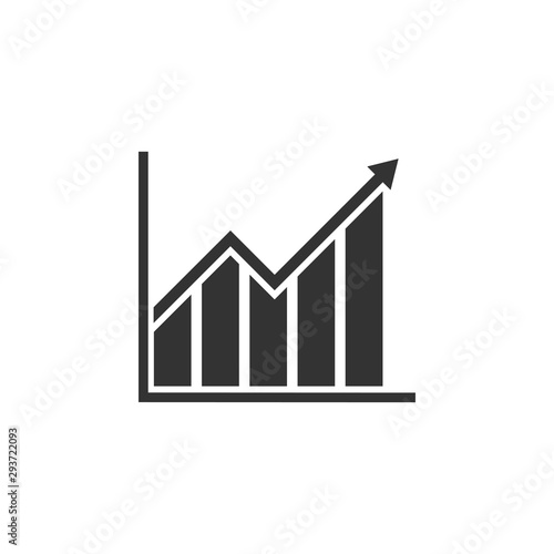 Graph, chart icon. Vector illustration, flat design.