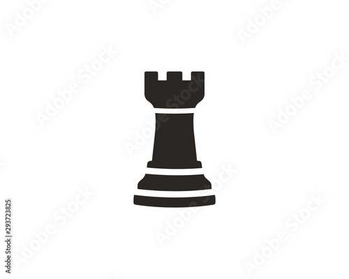 Chess rook icon symbol vector photo