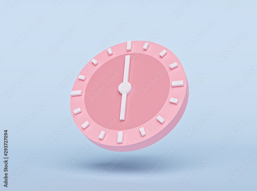 concept of time. analog clock minimal style. 3d rendering concept of time. analog clock minimal style. 3d rendering