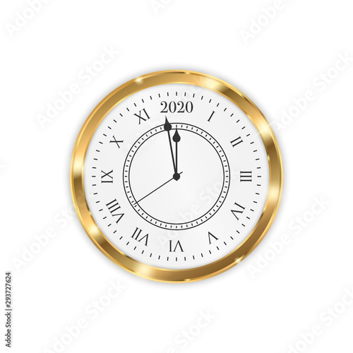 New Year 2020 clock. Clock with 2020 countdown midnight
