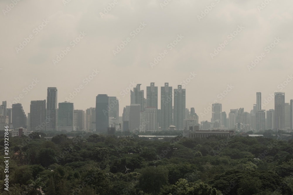 The PM 2.5 pollution in Bangkok city,Thailand,Oct 01 ,2019