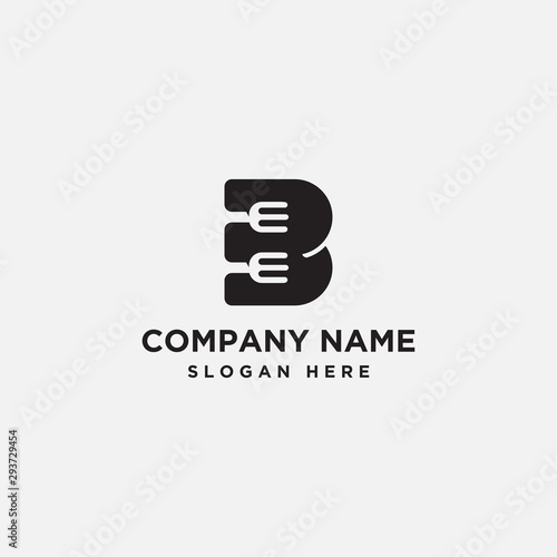 Free Download letter B logo. spoon and fork - vector - GFXLoad