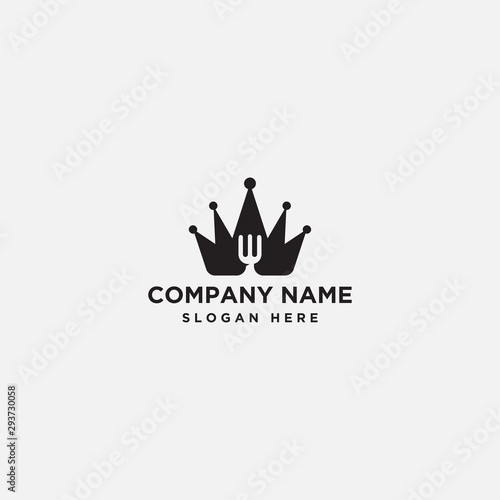 king spoon and fork logo. restaurant - vector