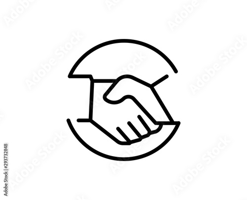 Handshake line icon