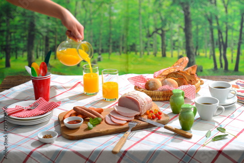 キャンプ　朝ごはん