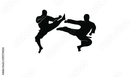 karate silhouette illustration vector template
