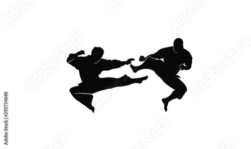 karate silhouette illustration vector template