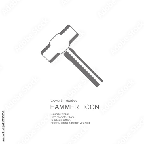 Vector drawn hammer. Isolated on white background.