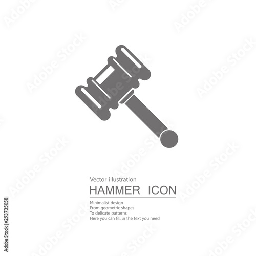 Vector drawn hammer. Isolated on white background.