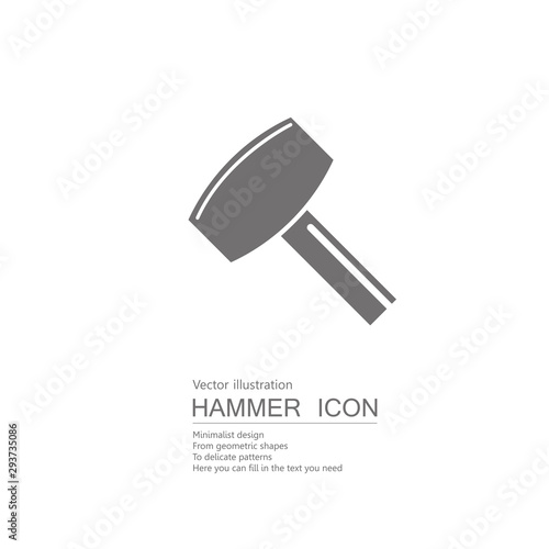 Vector drawn hammer. Isolated on white background.